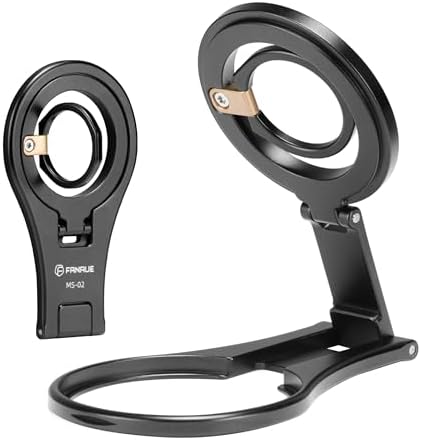 FANAUE Magnetic Phone Ring Grip and Versatile Foldable Desk Stand – Premium Mag Safe-Compatible Tripod for i Phone 16, 15, Pro Max – Compact Smartphone Support with Superior Stability and Chic Design for Effortless Hands-Free Operation