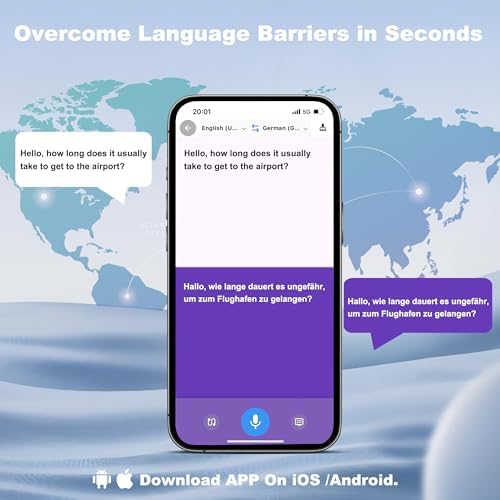 Revolutionary AI Translation Earbuds – Effortless Two-Way Communication with Touch Screen Display, Supporting 144 Languages – Wireless Noise-Canceling Earphones for Travelers and Professionals – Compact Design with Extended Battery Life for Ultimate Portability and Connection