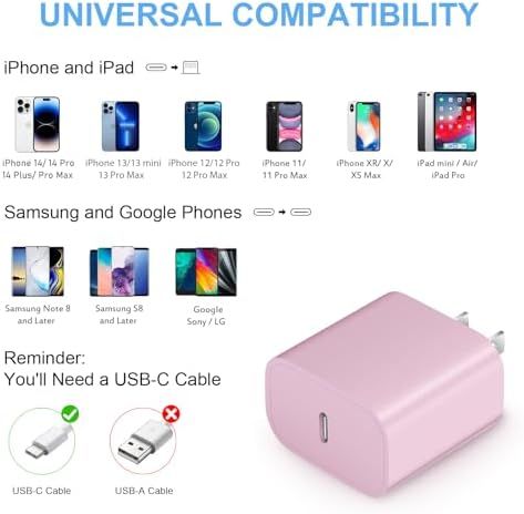 10 Ft i Phone Fast Charger 2-Pack – 20 W Super Fast Charging Cables for i Phone 14/13/12/11 Pro Max, Plus, Mini, and i Pad – Enhanced Durability, Flexibility, and Rapid Power Delivery for Ultimate Convenience