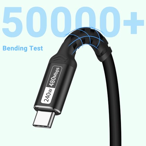 Ultra-Fast USB 4 Data Cable (1.5 FT, 2-Pack) – 40 Gbps Transfer Speed & 240 W Rapid Charging, Compatible with i Phone 15 Series, Samsung Galaxy & Thunderbolt 4/3 Devices – 8 K/6 K/5 K Video Output for Unmatched Performance and Versatility