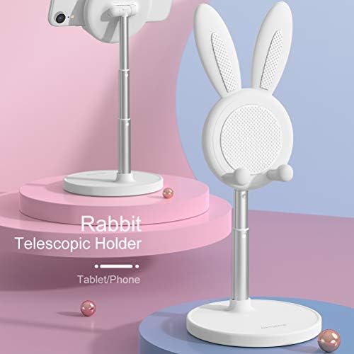 Cell Phone Stand,Angle Height Adjustable Cell Phone Stand for Desk,Cute Rabbit Phone Holder Stand for Desk, Compatible with All Mobile Phones, Tablets(4-10in) (Green) – Enhanced Compatibility and Speed