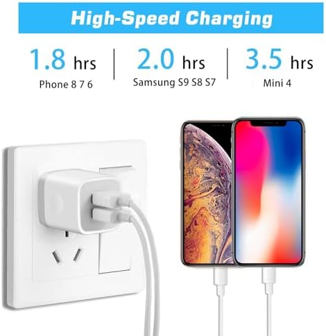 Fast Charging Dual Port USB Wall Charger 4-Pack – 2.1 A Power Adapter for i Phone 14, Samsung, Android Devices – Compact & Reliable Charging Block for Home and Travel – Enhanced Compatibility for Busy Lifestyles