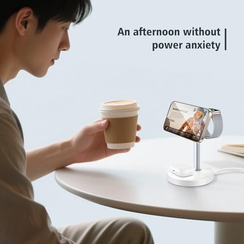 Revolutionize Your Charging Experience with the Mag-Safe 3-in-1 Wireless Charging Station – Fast 15 W Magnetic Charger for i Phone 12-16, Apple Watch, and Air Pods – Sleek Black Design Perfect for Nightstands and Desks – Ideal Gift for Tech Enthusiasts – Enhanced Compatibility for Effortless Power Management