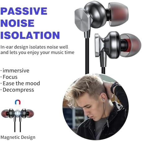 Discover Unmatched Clarity with Premium USB C Wired Earbuds – High-Fidelity Stereo Sound for Mac Book & i Pad Pro, Perfectly Designed for Samsung & Google Pixel Devices – In-Line Microphone for Crystal-Clear Calls & Innovative Magnetic Storage Solution – Ultimate Compatibility with i Phone 16 Pro Max & More