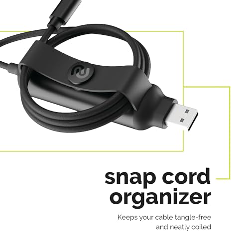 Numi Boost Cable: Versatile Power Bank & Charging Cable with Tangle-Free Snap Organizer – Durable Nylon for Lightning & Type C Devices – Rapid Charging Solution for On-the-Go Tech Users