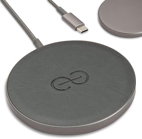 Dreem Empower Magnetic Wireless Charger Pad – High-Speed Mag Safe & Qi-Certified Charging Solution with Premium Vegan Leather Finish in Coffee – Effortless Device Alignment & Enhanced Overheat Protection for a Stylish, Tangle-Free Experience