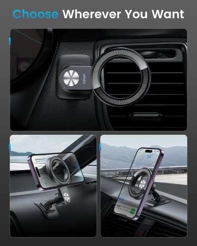 Dual Pack Magnetic Car Phone Holder – APPS2 Super Strong Adhesive Dashboard Mount for i Phone & Samsung – Ultimate Stability & Seamless Connectivity for Safe Driving – Effortless Installation & Enhanced Compatibility for All Smartphones – Designed for Modern Drivers