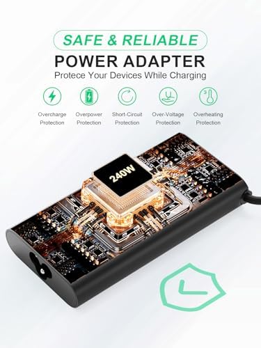 High-Power 100 W USB-C Laptop Charger for Dell Models – Fast Charging AC Adapter with Enhanced Compatibility for Latitude, Inspiron, and Precision Series – Eco-Friendly TPE Cable, Multiple Safety Protections, and Convenient Cable Management – Ideal Travel Companion for Home and Office Use