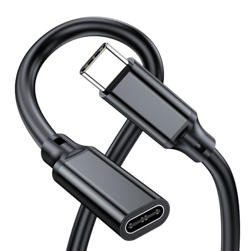 10 FT 90 Degree Right Angle USB C Male to Female Extension Cable – High-Speed USB 3.1 Gen 2, 10 Gbps Data Transfer, 100 W Power Delivery, 4 K Video Ready, Ideal for Mac Book Pro, i Pad Pro, Nintendo Switch, Dell XPS, Surface Go, PSVR2, and i Phone 15 – Ultimate Flexibility and Enhanced Durability for All Your Device Connections