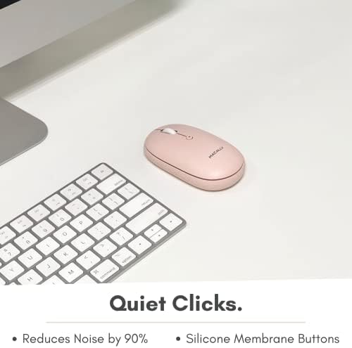 Sleek Macally Wireless Bluetooth Mouse – Rechargeable, Ergonomic Design for Mac & PC – Ultra-Quiet Clicks Perfect for Home, Office & Travel – Enhanced Compatibility with Mac Book Air/Pro, i Mac & Windows Laptops – Experience Comfort & Efficiency in Every Click