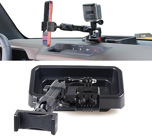 Revolutionize Your Ford Bronco Experience with the 360° Adjustable Dash Phone Mount Holder – Precision-Engineered Aluminum Smartphone Bracket for 2021-2025 Models, Perfect for 2-Door and 4-Door Interiors, Effortless Installation, Stylish Black Design for Maximum Durability and Functionality