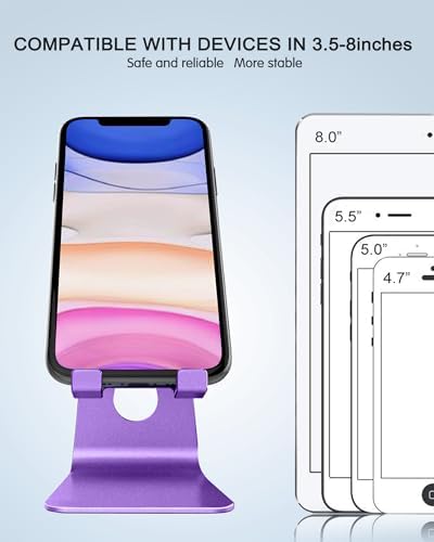 CreaDream Adjustable Cell Phone Stand, Phone Stand, Cradle, Dock, Holder, Aluminum Desktop Stand Compatible with Phone 13 12 Pro Max Charging, Accessories Desk, All Mobile Phones, Sierra Blue – Enhanced Compatibility and Speed