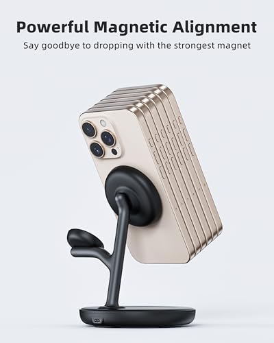 TRIBONE 3-in-1 Magnetic Wireless Charger Stand for Apple: Fast Charging Solution for i Phone 16/15/14/13/12, Apple Watch, and Air Pods in Unique Panda Color – Streamlined Convenience with Enhanced Compatibility and Effortless Device Alignment