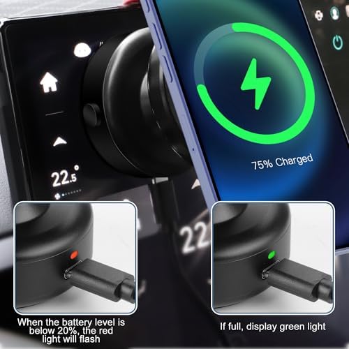 Boxgear 15W for MagSafe Wireless Charger Car Mount, 360° Adjustable N52 Magnetic Suction Phone Mount, Vacuum Phone Holder for Car Screen/Windshield/Smooth Surface, Compatible with iPhone (Style 2) – Enhanced Compatibility and Speed