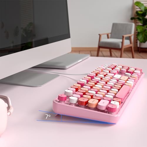 Illuminate Your Workspace with the Large Print Backlit Keyboard – Ergonomic USB Wired Multimedia Keyboard with Rainbow LED Lighting for Enhanced Comfort and Visibility on Windows PCs & Laptops