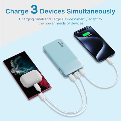 NOBIS 10000 m Ah Fast Charging Power Bank with Digital Display – Versatile USB-C Battery Pack for i Phone, i Pad, Android & More (25 W) – Compact, Reliable Charging Solution for On-the-Go Power Needs