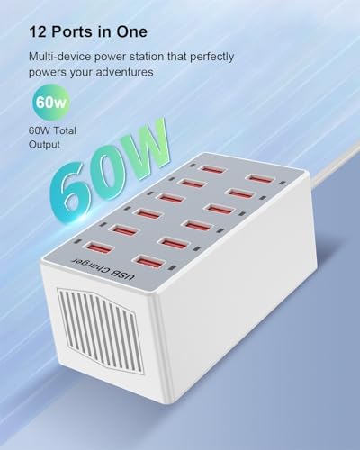 Multi-Device USB Charging Hub with 10 High-Speed Ports – Smart Plug Power Strip for i Phone 15/14/13, i Pads, Galaxy Watches & Android Phones – Ultimate Fast Charging Solution for Home & Office Efficiency