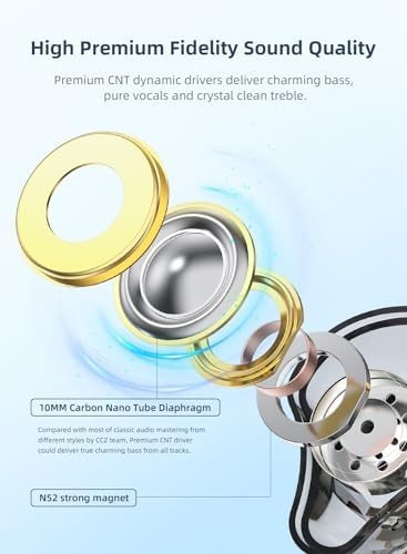 KZ ZSN PRO X Dual Driver Earbuds – Hi-Fi Stereo Headphones with Balanced Armature & Dynamic Driver, Ergonomic Comfort for Optimal Listening, Detachable Cable & Built-In Microphone, Perfect for Audiophiles & Everyday Use – Golden Finish