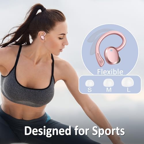 Premium Bluetooth 5.3 Wireless Earbuds – IP7 Waterproof Sport Headphones with 48-Hour Battery Life, Noise-Cancelling Mic, and 3 D Hi-Fi Stereo for Ultimate Workout Performance – Perfect for Running and Gym Enthusiasts