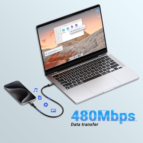 Ultra-Fast USB 4 Data Cable (1.5 FT, 2-Pack) – 40 Gbps Transfer Speed & 240 W Rapid Charging, Compatible with i Phone 15 Series, Samsung Galaxy & Thunderbolt 4/3 Devices – 8 K/6 K/5 K Video Output for Unmatched Performance and Versatility