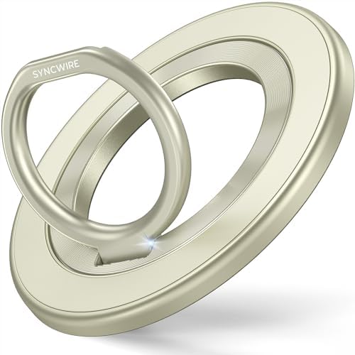 Syncwire Magnetic Phone Ring Holder – Titanium Alloy Kickstand for i Phone 12-16 Pro Max & Compatible Android Devices – Ergonomic Design, Enhanced Mag Safe Stability, Lightweight Grip for Ultimate Hands-Free Convenience