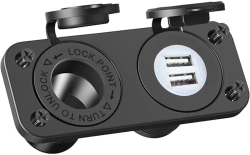 Jtron Waterproof Dual USB Cigarette Lighter Power Adapter – Reliable 12 V/24 V Splitter for RVs, Cars, and Boats with 2.1 A Fast Charging – Compact and Durable On-the-Go Charging Solution for Smartphones, Tablets, and More