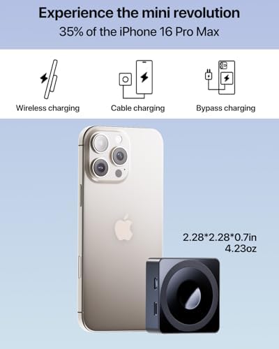 Ultra-Compact 5000 m Ah 3-in-1 Magnetic Power Bank for i Phone – 20 W Fast Wireless Charging for i Phone 15/14/13/12, Apple Watch, and Air Pods – Sleek Classic Silver Design for Effortless Travel and Universal Device Compatibility – Lightweight and Durable Battery Pack with Advanced Safety Features