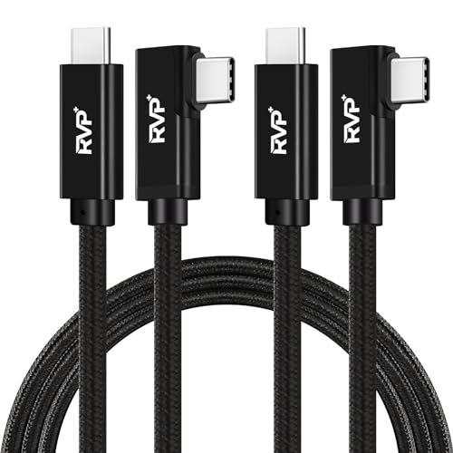 Premium 90 Degree USB C to USB C Cable – 20 Gbps Data Transfer, 100 W Right Angle Charger, 4 K Video Output, E-Marker Technology, 9 FT Length, 2-Pack – Ideal for Thunderbolt 4/3 Devices, Perfect for Gamers and Professionals – Durable Connectivity Solution for Ultimate Performance