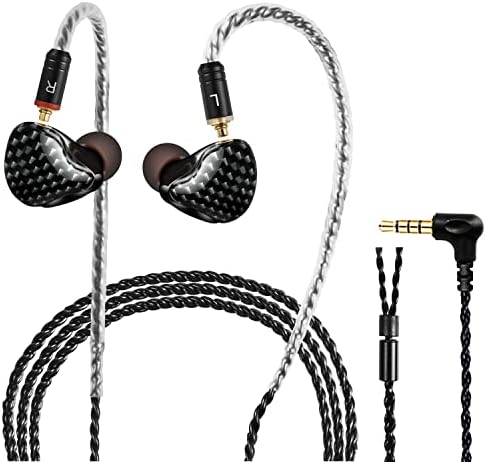 Premium Hi-Fi Dual Driver In-Ear Monitor Earbuds with Detachable Cable – Noise-Canceling Headset for Musicians, Singers & Audiophiles | Elegant Wood Grain Design for Superior Sound Isolation and Versatile Compatibility
