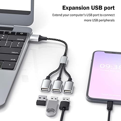 Fidioto 6.6 ft USB Extension Cable Splitter – Expand Your Connectivity with 1 Male to 4 Female Ports for Effortless Data Transfer and Charging – Ideal USB Hub Adapter for Printers, Keyboards, Flash Drives, Play Station, Laptops, and More, Ensuring Superior Compatibility and High-Speed Performance for All Your Peripheral Devices