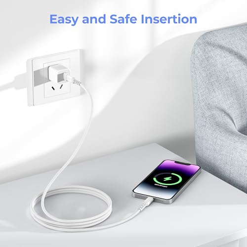 10-Foot Elebase USB C to Lightning Charging Cable for i Phone 14, 13 & More – Fast Power Delivery with USB A Adapter – Enhanced Flexibility for Seamless Device Connectivity – Durable 20 W Quick Charge Cord for i Pad 8 th & 9 th Gen, Apple Models XS, XR, X, 8, 7, 6, SE – Perfect for On-the-Go Charging and Syncing