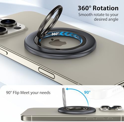 Crea Dream Magnetic Phone Ring Holder Set for Mag Safe – 360° Rotating Grip Stand with Dual-Sided Kickstand for i Phone 16, 15, 14, 13 Series – Enhanced Stability & Versatile Viewing Experience