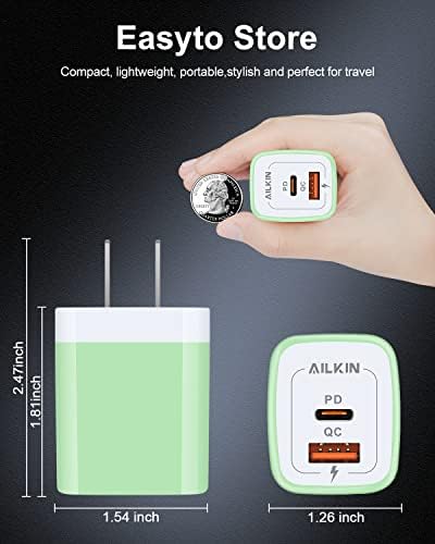 20 W Dual-Port USB-C Wall Charger – Fast Charging Power Adapter for i Phone, Samsung Galaxy, Google Pixel, and More – Compact & Reliable Power Delivery for Simultaneous Device Charging – Essential Tech Accessory for Home & Travel