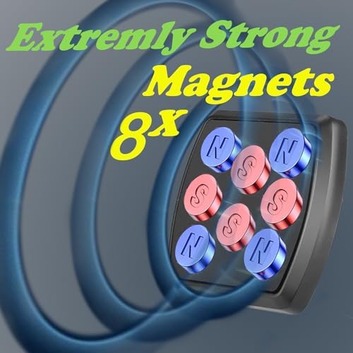 Upgraded 12″ Flexible Gooseneck Magnetic Phone Holder for Car – Ultra Strong X8 N50 Magnet Suction Cup Mount for Secure Dash & Windshield Use – Ideal for Smartphones, Tablets & Enhanced Driving Safety – TECOTEC Automotive Accessory