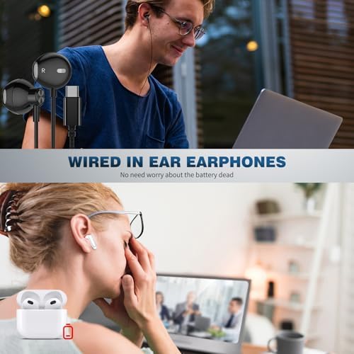 ACAGET Hi-Fi USB C Earbuds for Samsung Galaxy S25 Ultra & i Phone 16 – Premium Wired Type C Headphones with Ergonomic Comfort, Enhanced Sound Quality, and Seamless Device Compatibility for Ultimate Listening Experience