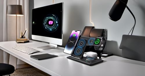 Ultimate 3-in-1 Wireless Charging Station for i Phone, Samsung, Apple Watch & Air Pods – Fast Charge Dock with Minimalist Design – Versatile Universal Compatibility for Home & Office Use – Safe, Efficient Power-Up Solution