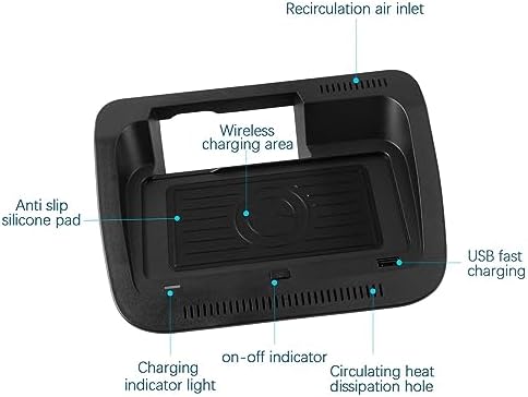 PACEWALKER 15 W Wireless Charging Pad for Toyota RAV4 (2019-2023) – Anti-Slip Design for Secure Device Placement, Fast Charging Solution for LE/XLE/TRD/Off-Road/XSE/SE Models – Effortless Integration and Enhanced Aesthetics for Your Vehicle