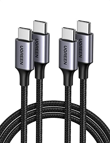 UGREEN 10 FT USB C to USB C Cable 2-Pack – 60 W Fast Charging Nylon Braided Power Cord for i Phone 16/15, Galaxy S24/S23/S22, Pixel 8/7, Mac Book Air/Pro, Dell XPS, i Pad Pro/Mini/Air, Nintendo Switch, Steam Deck – Ultimate Durability & Versatile Connectivity