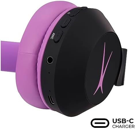 Altec Lansing Kid-Safe Wireless Headphones – Active Noise Cancellation for Children Aged 7+, 85 d B Volume Limiting, 15-Hour Battery Life, Ergonomic Foldable Design for Ultimate Comfort and Safety in Music, Movies, and Gaming