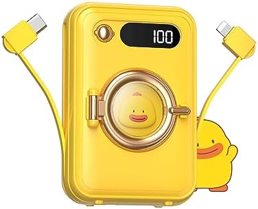 Ultra-Compact 10000 m Ah Fast Charging Power Bank with Built-in Cables and LED Display – Cute, Lightweight Design for i Phone, Samsung, and Tablets – Perfect Travel Companion for Effortless Power On-the-Go