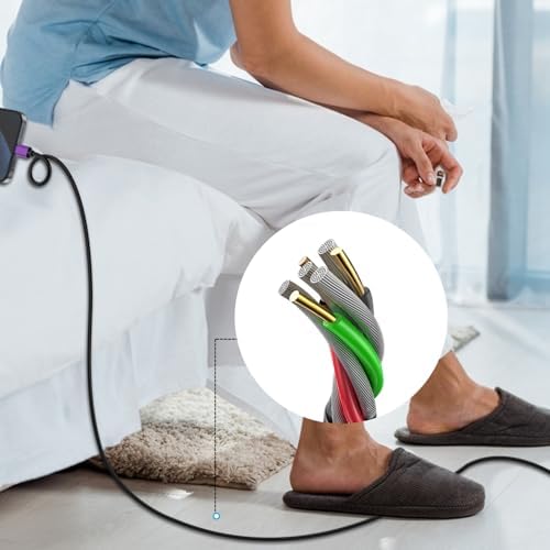 Cyven Premium 3 ft USB Type C Cable Duo Pack – Fast Charge & Data Transfer Cord, Durable TPE Construction, Compatible with Samsung Galaxy A Series, LG V Series, and More – Stylish Pink Design for Enhanced Performance and Versatility