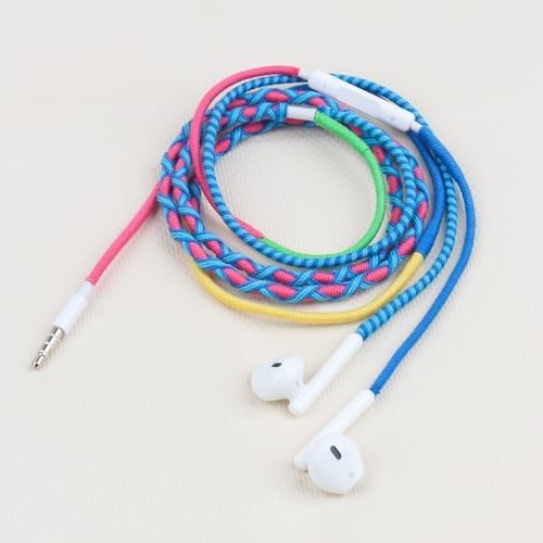 URIZONS Premium Wired In-Ear Headphones with Vibrant Braided Cable – Exceptional Sound Clarity, Integrated Microphone for Seamless Hands-Free Conversations, Customizable Volume Control, Sweat & Dirt Resistant for Active Lifestyles, Tangle-Free Design, Universal 3.5 mm Compatibility – Ideal for Commuting, Fitness, and Daily Use