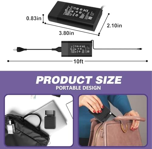 High-Performance 65 W USB-C Laptop Charger – Universal Fast Charging Power Adapter for HP, Dell, Lenovo, Acer, Asus, and Samsung Devices – Enhanced Compatibility for Elitebook, Spectre, Chromebook, and More – Ideal for On-the-Go Professionals and Students – 30-Day Satisfaction Guarantee and 12-Month Warranty Included