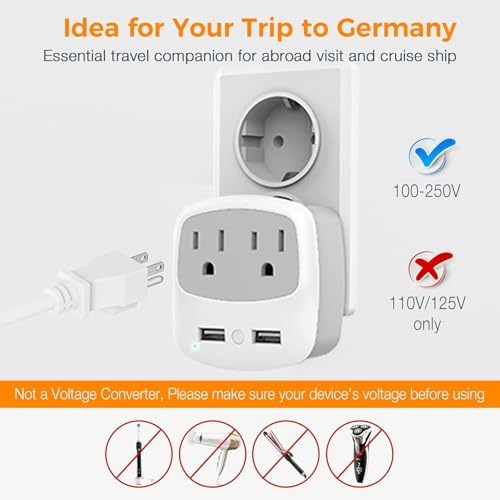 Ultimate TESSAN Type G UK Travel Plug Adapter with Dual USB Fast Charger Ports – Compact US to UK Power Converter for Effortless Global Connectivity in Scotland, London, Ireland, Kenya, Dubai & Qatar