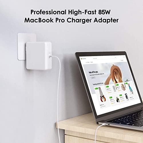 85 W T-Tip Magnetic Charger for Mac Book Pro & Air (2012-2017) – Enhanced Safety Features, Travel-Ready Design, and Efficient Charging Performance with Smart LED Indicators for Seamless Connectivity and Reliable Power Supply