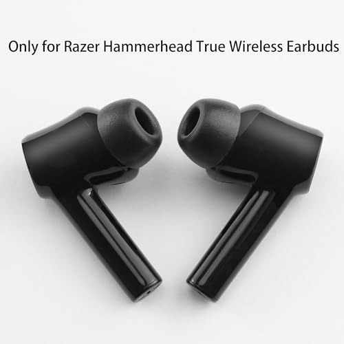 Premium Comfort Foam Ear Tips for Razer Hammerhead True Wireless Earbuds – Noise-Blocking Replacement Set in 3 Sizes (S/M/L) for Superior Sound Isolation and Ergonomic Fit Enhancement