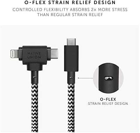 Native Union Belt Cable Duo – 5 ft Eco-Conscious Braided 2-in-1 Charging Cable with MFi Certified Lightning & Type-C Connectors – Durable, Versatile, and Perfect for Multi-Device Charging on the Go