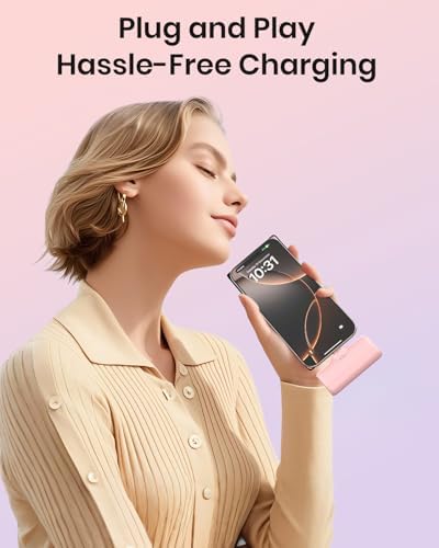 ADDTOP 5000 m Ah Ultra-Compact Power Bank – Dual USB-C Output Mini Charger with 15 W Fast Charging for i Phone 16/15, Galaxy & Android Devices – Essential Travel Charger for Uninterrupted Connectivity