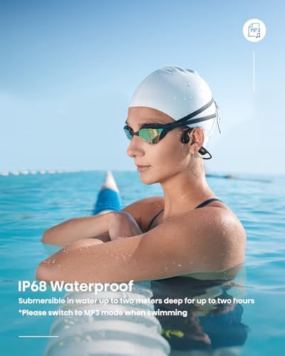 Revolutionary Bone Conduction Swimming Headphones – Bluetooth 5.4 Waterproof Earbuds with 32 GB MP3 Storage for Unmatched Sound and Safety | Perfect for Athletes, Swimmers, and Fitness Enthusiasts