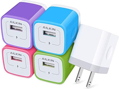 5-Pack Dual Port USB Wall Charger – Fast Charging Power Adapter Cube for i Phone 16, Samsung Galaxy, and More – Compact Travel Brick with Safety Features for Quick Device Charging and Enhanced Compatibility – Ideal for Home and On-the-Go Use